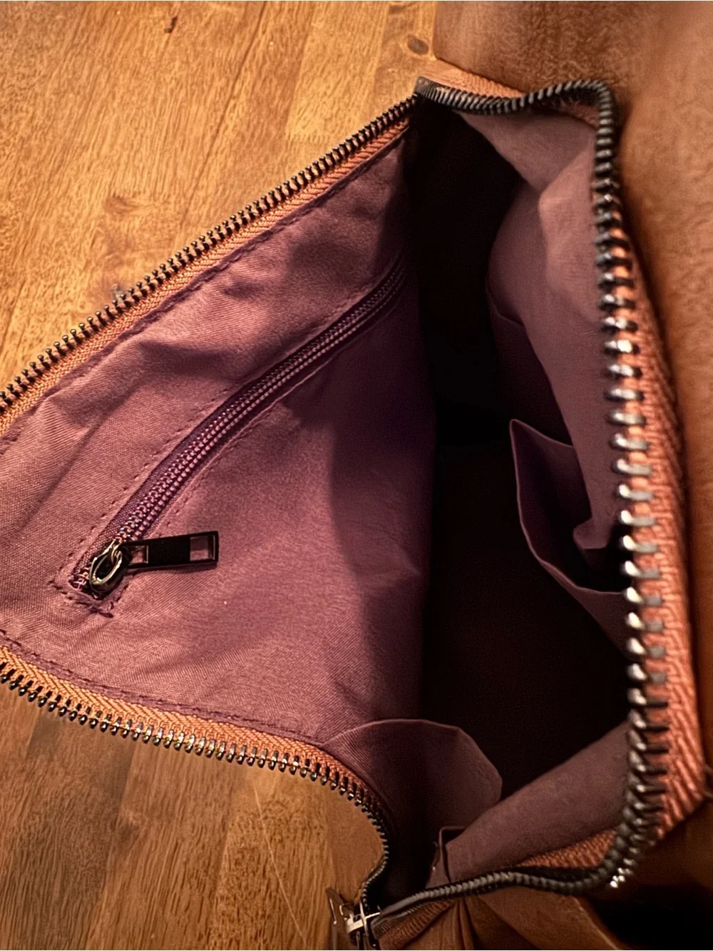 Leather Tote Backpack in Tan - Unbranded